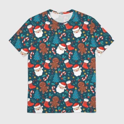 Мужская футболка 3D Покрыто новым годом!