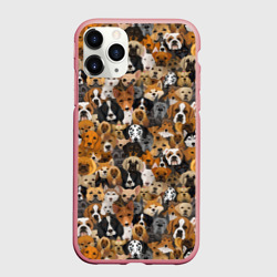 Чехол для iPhone 11 Pro Max матовый Собаки Разные Породы