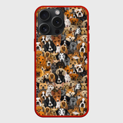 Чехол силиконовый для Apple iPhone 15 Pro Мax матовый Собаки Разные Породы
