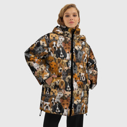 Женская зимняя куртка Oversize Собаки Разные Породы - фото 2