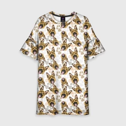 Детское платье 3D Собака - Немецкая Овчарка