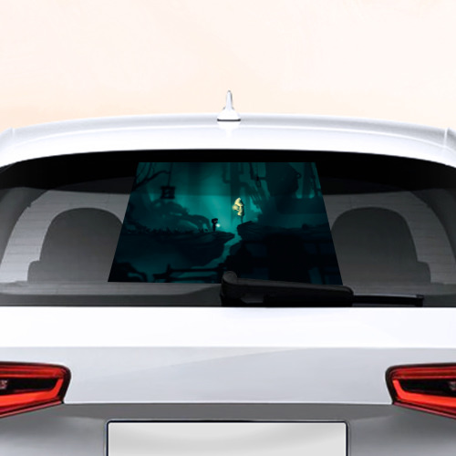 Наклейка на авто — для заднего стекла с принтом Limbo x Little Nightmares, вид спереди №1