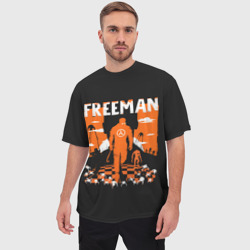 Футболка с принтом Walkin Freeman для мужчины, вид на модели спереди №2. Цвет основы: белый