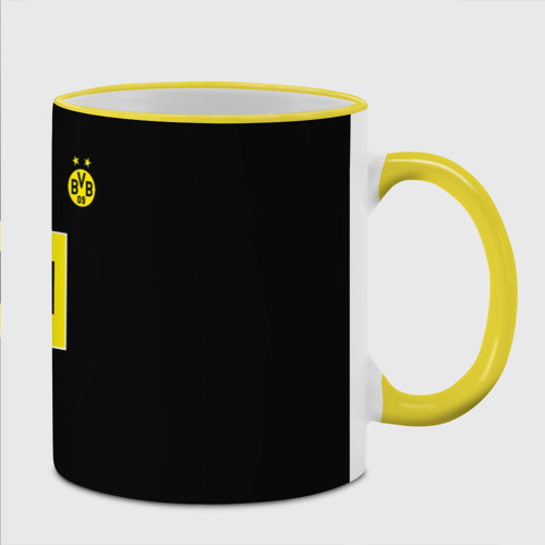 Кружка с полной запечаткой Haaland 9 - Borussia Dortmund, цвет Кант желтый