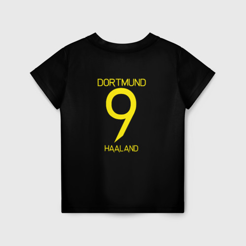 Детская футболка 3D с принтом Haaland 9 - Borussia Dortmund, вид сзади #1