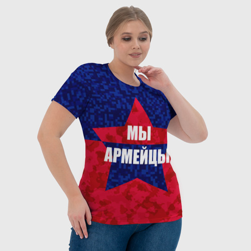 Женская футболка 3D Мы армейцы, цвет 3D печать - фото 6
