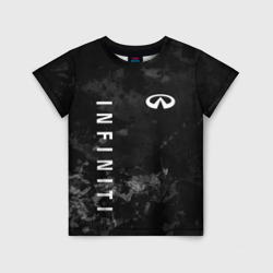 Детская футболка 3D Infiniti, Инфинити Черно серый фон