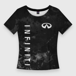 Женская футболка 3D Slim Infiniti, Инфинити Черно серый фон