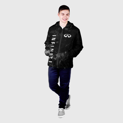 Мужская куртка 3D Infiniti, Инфинити Черно серый фон, цвет 3D печать - фото 3