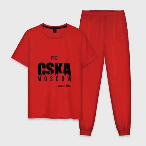 Мужская пижама хлопок с принтом CSKA since 1911, вид спереди #2