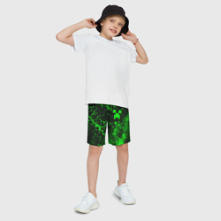 Детские спортивные шорты 3D Minecraft - Крипер - Частицы - фото 2