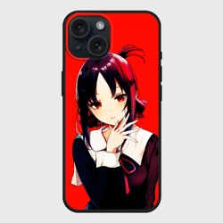 Чехол силиконовый для Apple iPhone 15 матовый Просто Кагуя в любви как на войне