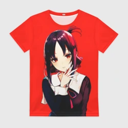 Женская футболка 3D Просто Кагуя в любви как на войне