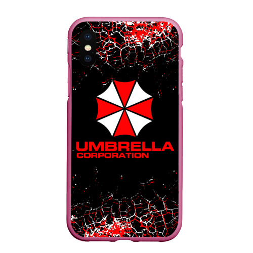 Чехол для iPhone XS Max матовый Resident evil Umbrella corporation, цвет малиновый