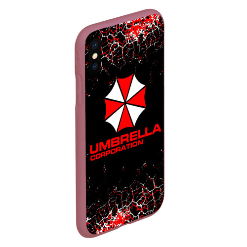 Чехол для iPhone XS Max матовый Resident evil Umbrella corporation, цвет малиновый - фото 3