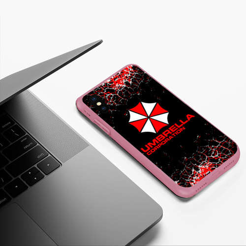 Чехол для iPhone XS Max матовый Resident evil Umbrella corporation, цвет малиновый - фото 5