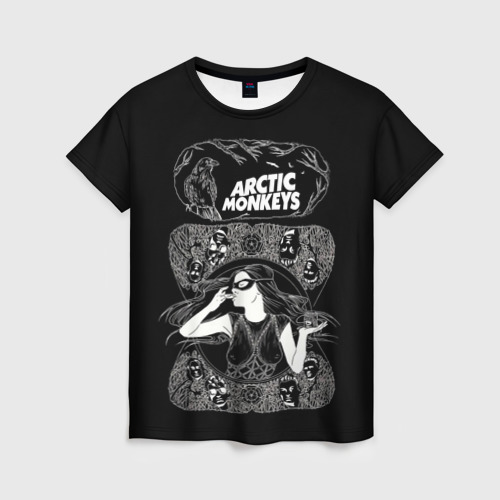 Женская футболка 3D с принтом Arctic monkeys Art, вид спереди #2
