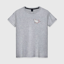 Серая крыса сердечко – Женская футболка хлопок с принтом купить со скидкой в -20%