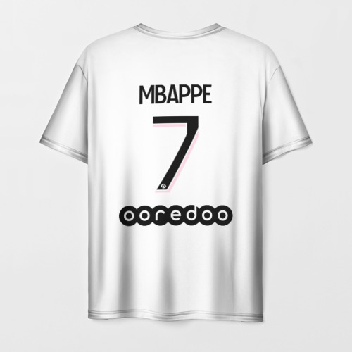 Мужская футболка с принтом Mbappe 7 PSG Pink Theme, вид сзади №1