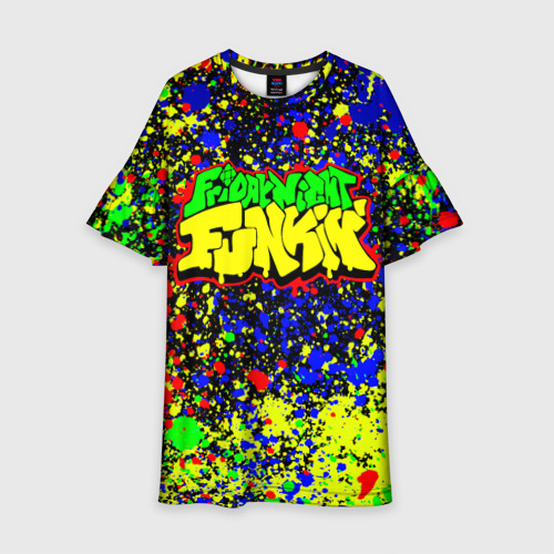Детское платье 3D с принтом Friday Night Funkin Logo Acid Style, вид спереди #2