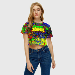 Женская футболка Crop-top 3D Friday Night Funkin Logo Acid Style - фото 2