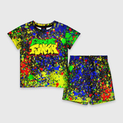 Детский костюм с шортами 3D Friday Night Funkin Logo Acid Style