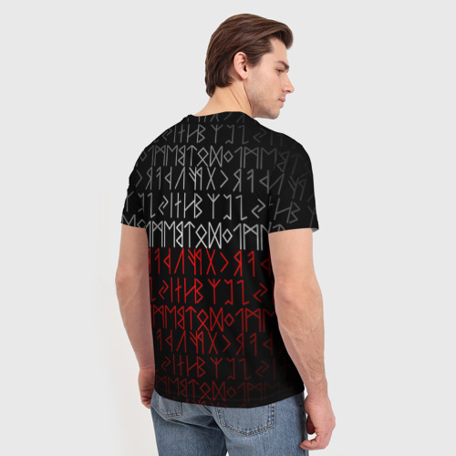 Мужская футболка 3D с принтом Славянская символика Руны, вид сзади #2