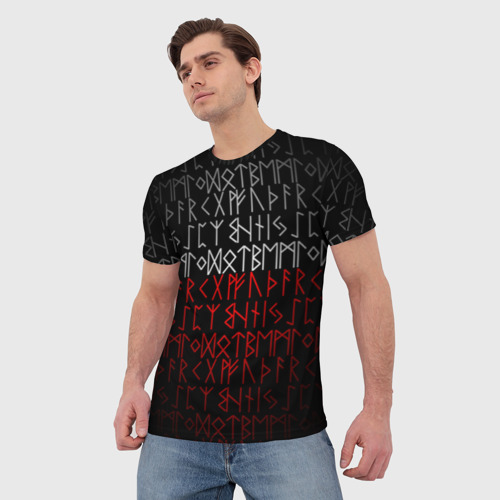 Мужская футболка 3D с принтом Славянская символика Руны, фото на моделе #1