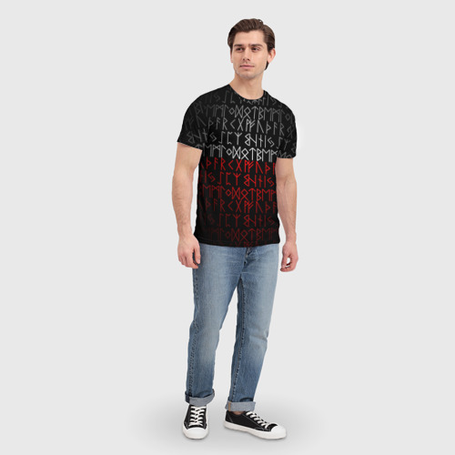 Мужская футболка 3D с принтом Славянская символика Руны, вид сбоку #3