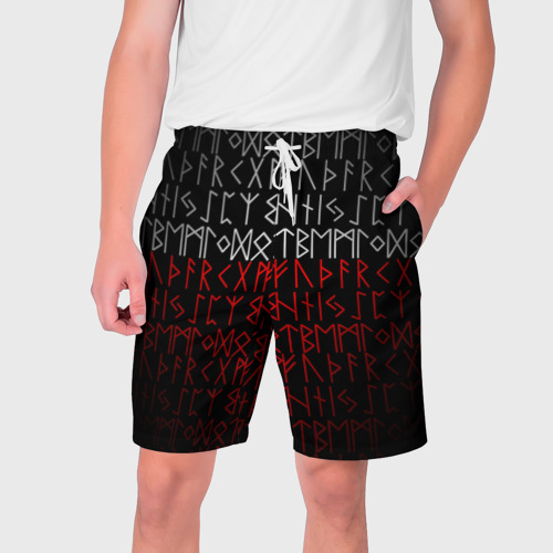 Мужские шорты 3D с принтом Славянская символика Руны, вид спереди #2
