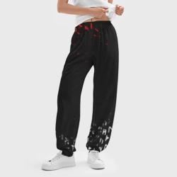 Женские джоггеры оверсайз 3D Красно белые руны - фото 2