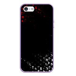 Чехол для iPhone 5/5S матовый Красно белые руны