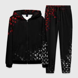 Мужской костюм 3D Красно белые руны