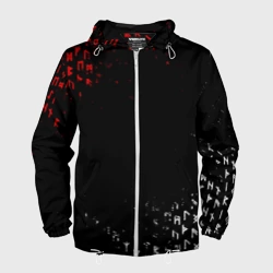 Мужская ветровка 3D Красно белые руны