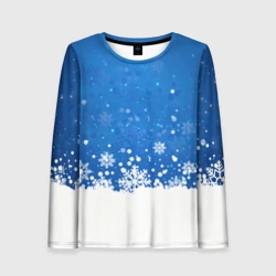 Женский лонгслив 3D [Снежинки] - С Новым Годом