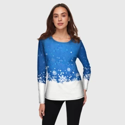 Женский лонгслив 3D [Снежинки] - С Новым Годом - фото 2