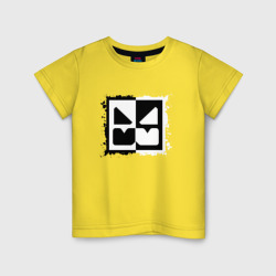 Детская футболка хлопок Geometry Dash black white
