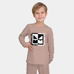 Детская пижама с лонгсливом хлопок Geometry Dash black white - фото 2