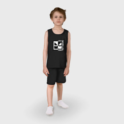 Детская пижама с шортами хлопок Geometry Dash black white - фото 2