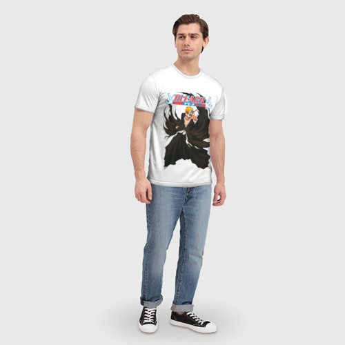 Мужская футболка 3D с принтом Блич - Ичиго Куросаки, вид сбоку #3