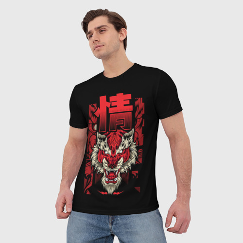 Мужская футболка 3D Japanese Red Tiger, цвет 3D печать - фото 3