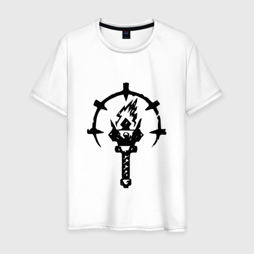 Мужская футболка из хлопка с принтом Darkest Dungeon Эмблема, вид спереди №1