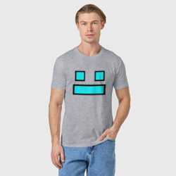 Мужская футболка хлопок Geometry Dash face smile - фото 2