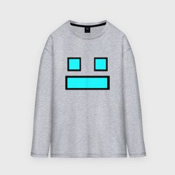 Мужской лонгслив oversize хлопок Geometry Dash face smile