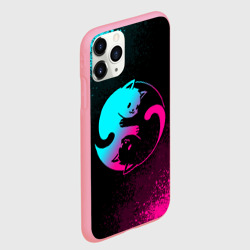Чехол для iPhone 11 Pro Max матовый Инь Янь неоновые котики - фото 2
