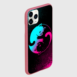 Чехол для iPhone 11 Pro матовый Инь Янь неоновые котики - фото 2