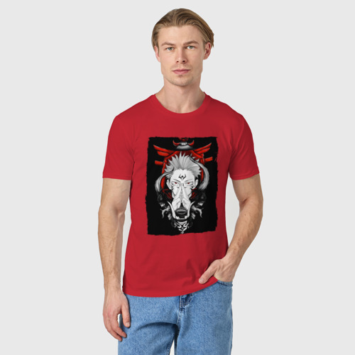 Мужская футболка хлопок Заклинание Итадори, сукуна, цвет красный - фото 3