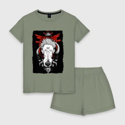 Женская пижама с шортиками хлопок Заклинание Итадори, сукуна
