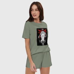 Женская пижама с шортиками хлопок Заклинание Итадори, сукуна - фото 2