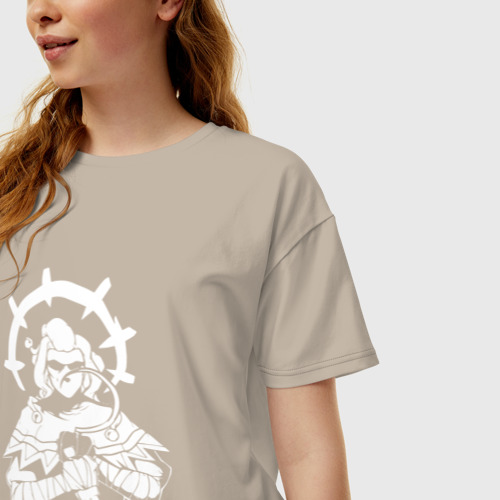 Женская футболка хлопок Oversize Темнейшее подземелье DD, цвет миндальный - фото 3